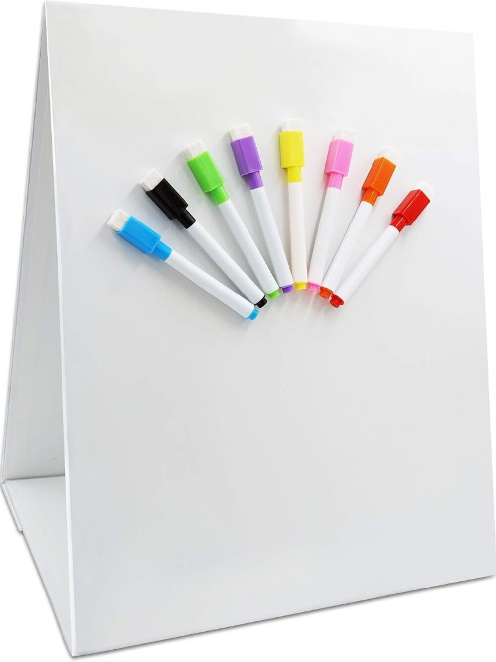 Magnetic Tabletop Desktop Easel &Whiteboard with Bonus 8X Dry Erase Markers. Dou